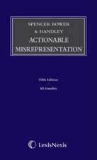 Handley, K: Spencer Bower & Handley: Actionable Misrepresent