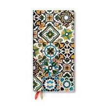 Paperblanks 2025 Weekly Planner Porto Portuguese Tiles 12-Month Slim Horizontal Elastic Band 160 Pg 100 GSM