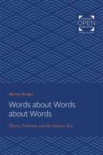 Words about Words about Words – Theory, Criticism, and the Literary Text