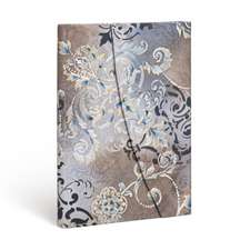 Paperblanks Gossamer Grey Belle Époque Hardcover MIDI Unlined Wrap Closure 144 Pg 120 GSM