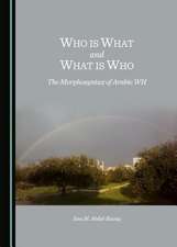 Who Is What and What Is Who: The Morphosyntax of Arabic Wh