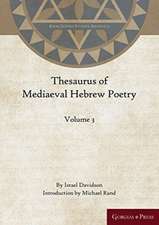 Davidson, I: Thesaurus of Mediaeval Hebrew Poetry (Volume 3)