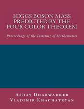 Higgs Boson Mass Predicted by the Four Color Theorem