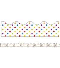 Super Power Rainbow Dots Scalloped Borders