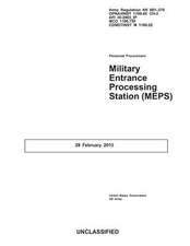 Army Regulation AR 601-270 Personnel Procurement Military Entrance Processing Station (Meps) 28 February 2013