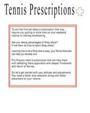 Tennis Prescriptions