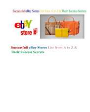 Successfull Ebay Stores List from A to Z & Their Success Secrets