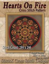 Hearts on Fire Cross Stitch Pattern