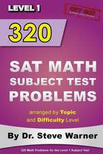 320 SAT Math Subject Test Problems Arranged by Topic and Difficulty Level - Level 1