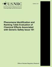 Phenomena Identification and Ranking Table Evaluation of Chemical Effects Associated with Generic Safety Issue 191