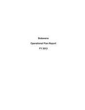 Botswana Operational Plan Report Fy 2013