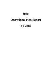 Haiti Operational Plan Report Fy 2013