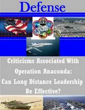 Criticisms Associated with Operation Anaconda