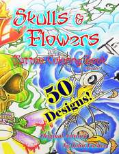 Skulls and Flowers Tattoo Coloring Book