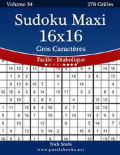 Sudoku Maxi 16x16 Gros Caracteres - Facile a Diabolique - Volume 34 - 276 Grilles