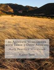 60 Addition Worksheets with Three 2-Digit Addends