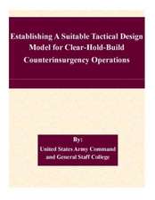 Establishing a Suitable Tactical Design Model for Clear-Hold-Build Counterinsurgency Operations