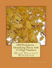 100 Worksheets - Identifying Places with 12 Digit Numbers