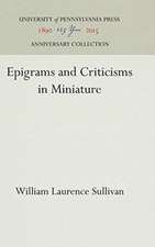 Epigrams and Criticisms in Miniature