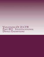 Violations of 21 Cfr Part 812 - Investigational Device Exemptions