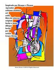 Inspirado Por Braque y Picasso Aprender Cubismo Analitico Art Estilo Libro de Colorear Original Hecho a Mano Dibujos Hecho Por Artista Grace Divine