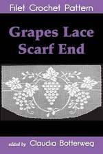 Grapes Lace Scarf End Filet Crochet Pattern