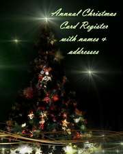 Annual Christmas Card Register with Names & Addresses