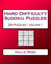 Hard Difficulty Sudoku Puzzles Volume 1