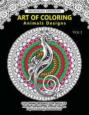 Art of Coloring Animal Design Midnight Edition