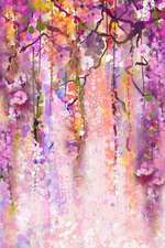 Abstract Watercolor of Purple Spring Flowers Art Journal