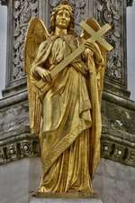 Golden Angel Holding a Cross Cathedral of Virgin Mary Zagreb Croatia Journal