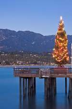 A Christmas Tree on Stearn's Wharf Santa Barbara California USA Journal