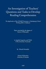 An Investigation of Teachers' Questions and Tasks to Develop Reading Comprehension