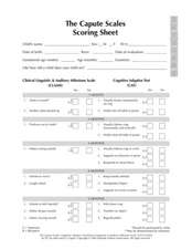 The Capute Scales Scoring Sheets