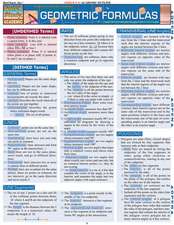 Geometric Formulas Laminate Reference Chart: Segments, Lines, Planes, Geometric Formulas