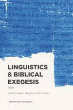 Linguistics & Biblical Exegesis