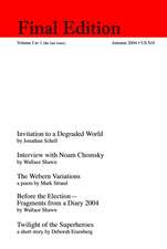 Final Edition: Volume 1, no 1 (the last issue)