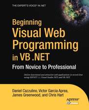 Beginning Visual Web Programming in VB .NET