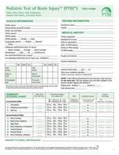 Pediatric Test of Brain Injury(tm) (Ptbi(tm) ) Test Form