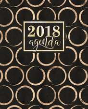 Agenda: 2018 Agenda settimanale italiano: Cerchi dorati shimmer su sfondo nero: 19x23cm