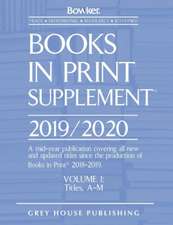 Books in Print Supplement - 3 Volume Set, 2019/20