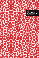 Luxury Lifestyle, Animal Print, Write-in Notebook, Dotted Lines, Wide Ruled, Medium Size 6 x 9 Inch, 288 Pages (Red)