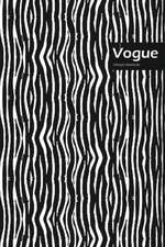 Vogue Lifestyle, Animal Print, Write-in Notebook, Dotted Lines, Wide Ruled, Medium Size 6 x 9 Inch, 144 Sheets (Black)