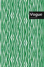 Vogue Lifestyle, Animal Print, Write-in Notebook, Dotted Lines, Wide Ruled, Medium Size 6 x 9 Inch, 144 Sheets (Green)