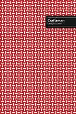 Craftsman Lifestyle Journal, Creative Write-in Notebook, Dotted Lines, Wide Ruled, Medium Size (A5), 6 x 9 (Red)