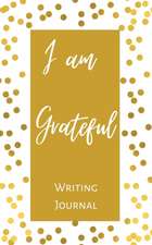 I am Grateful Writing Journal - Gold Brown Polka Dot - Floral Color Interior And Sections To Write People And Places