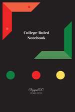 College Ruled Notebook|Black Cover |124 pages|6x9