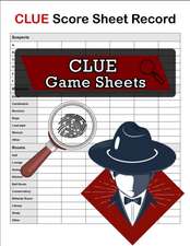 Clue Score Sheet Record, Clue Game Sheets