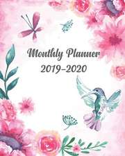 Monthly Planner 2019-2020: 24 Month Calendar Monthly and Weekly Schedule Organizer with Lovely Pink Floral Cover