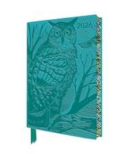 Angela Harding: Long Eared Owl 2026 Artisan Art Vegan Leather Diary Planner - Page to View with Notes